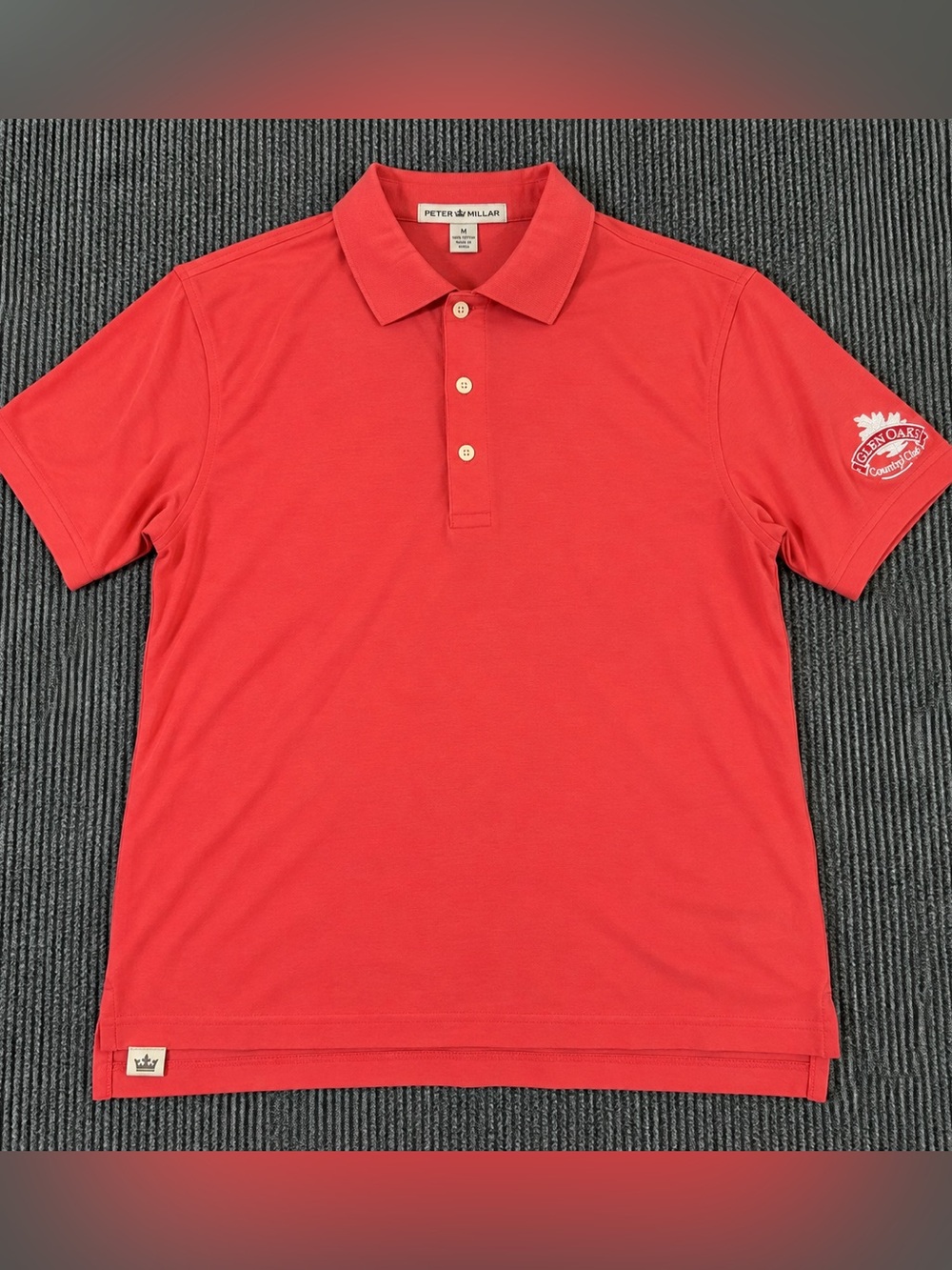 Peter Millar Coral Polo Shirt – Glen Oak Country Club Logo, Men’s Medium